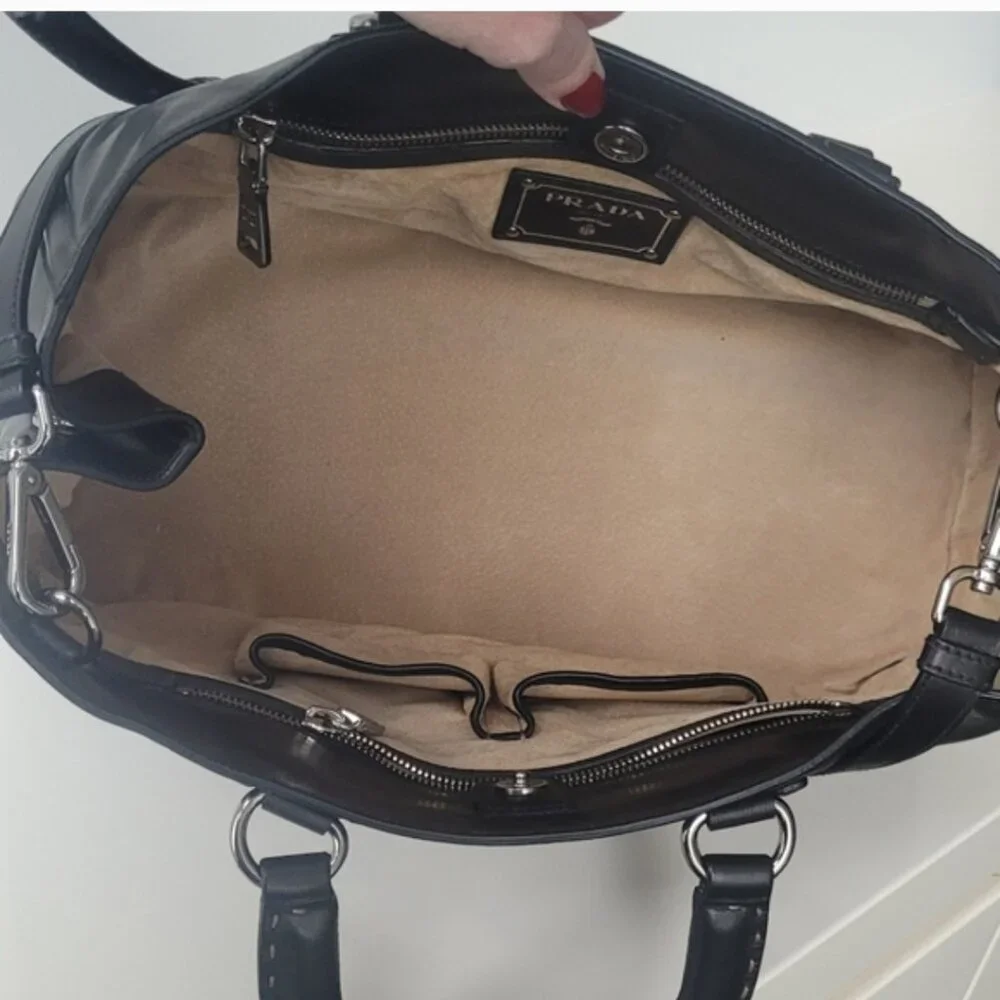 PRADA Soft Calf Leather Black  Crossbody Bag - Picture 8 of 15